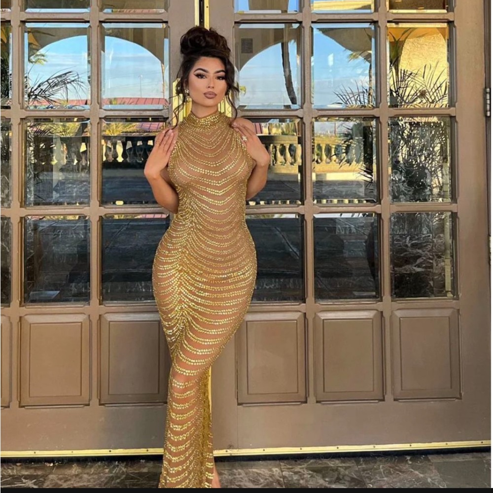 Alglist gold dress one size fits all